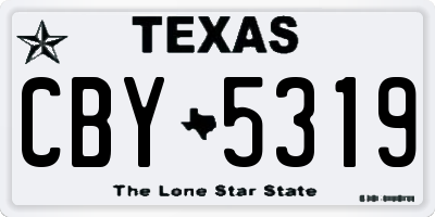TX license plate CBY5319