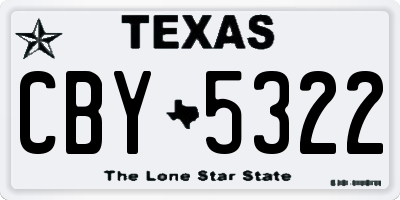 TX license plate CBY5322