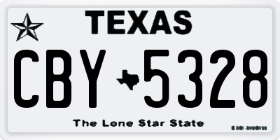 TX license plate CBY5328