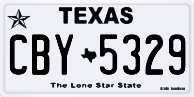TX license plate CBY5329