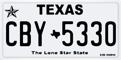 TX license plate CBY5330
