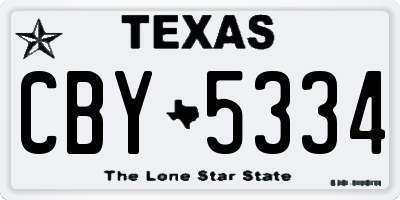 TX license plate CBY5334
