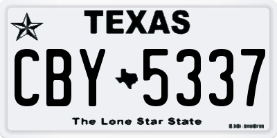 TX license plate CBY5337