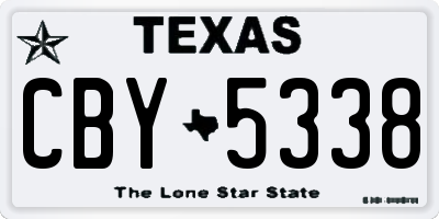TX license plate CBY5338