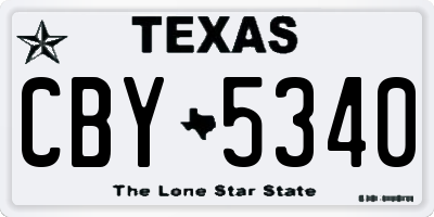 TX license plate CBY5340