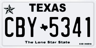 TX license plate CBY5341