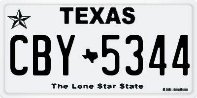 TX license plate CBY5344