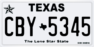 TX license plate CBY5345