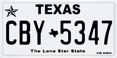TX license plate CBY5347