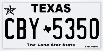 TX license plate CBY5350