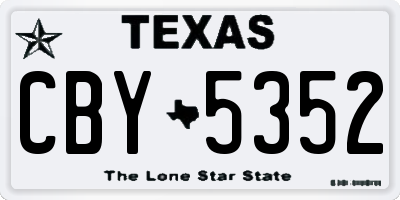 TX license plate CBY5352