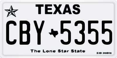TX license plate CBY5355
