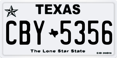 TX license plate CBY5356