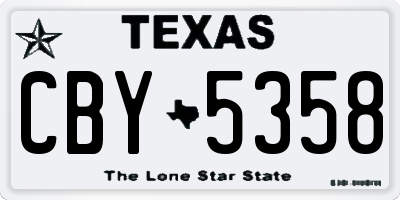 TX license plate CBY5358