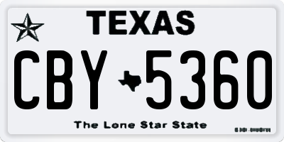 TX license plate CBY5360