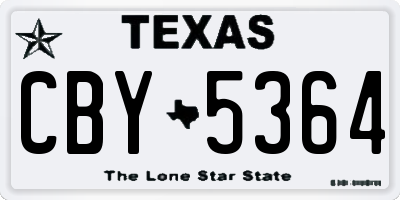 TX license plate CBY5364