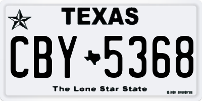 TX license plate CBY5368