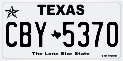TX license plate CBY5370