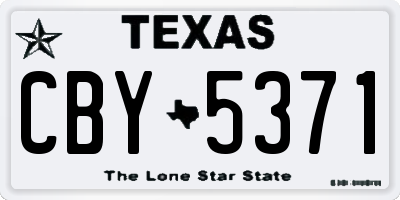 TX license plate CBY5371