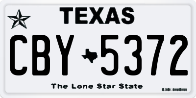 TX license plate CBY5372