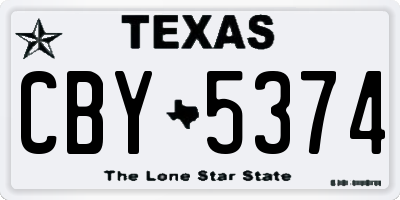 TX license plate CBY5374