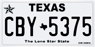 TX license plate CBY5375