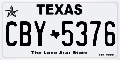 TX license plate CBY5376