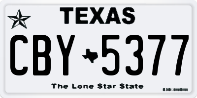 TX license plate CBY5377