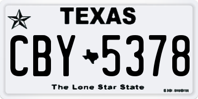 TX license plate CBY5378