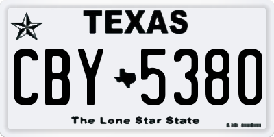 TX license plate CBY5380