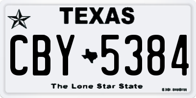 TX license plate CBY5384