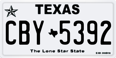TX license plate CBY5392