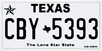 TX license plate CBY5393