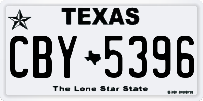 TX license plate CBY5396