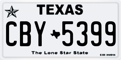 TX license plate CBY5399