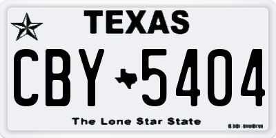 TX license plate CBY5404