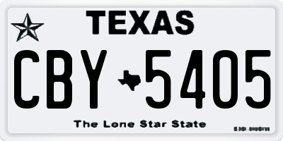 TX license plate CBY5405