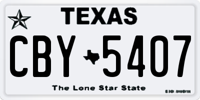 TX license plate CBY5407
