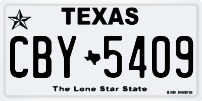 TX license plate CBY5409