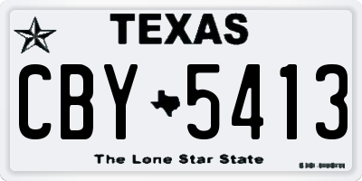 TX license plate CBY5413