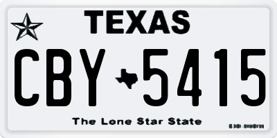 TX license plate CBY5415