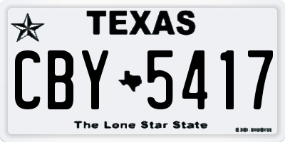 TX license plate CBY5417