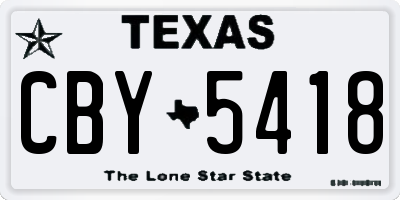TX license plate CBY5418