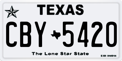 TX license plate CBY5420