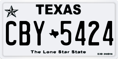TX license plate CBY5424