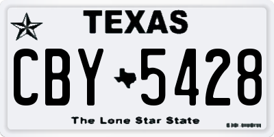 TX license plate CBY5428