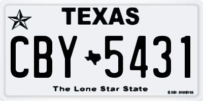 TX license plate CBY5431