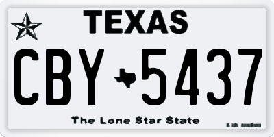 TX license plate CBY5437