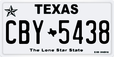 TX license plate CBY5438