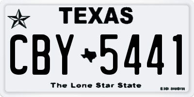 TX license plate CBY5441